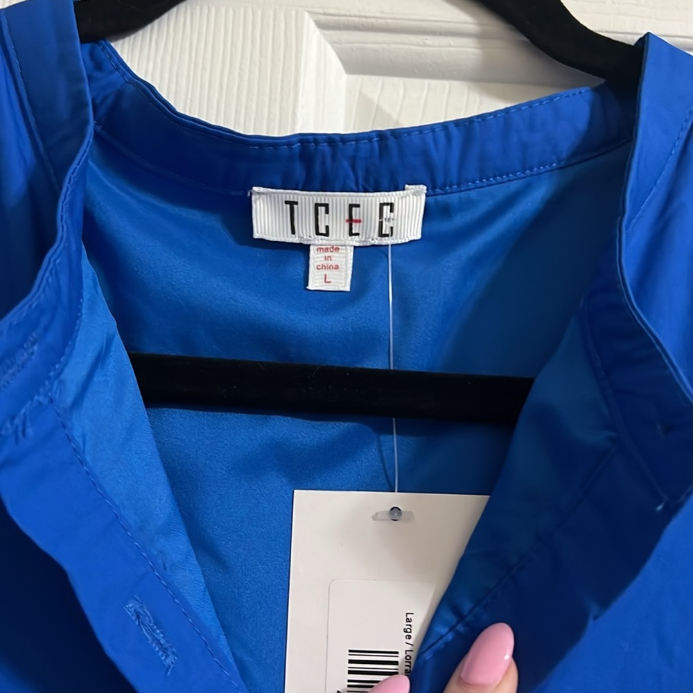 NWT TCEC Royal Blue Ruffle Tiered Maxi Dress Size Large - Picture 2 of 6